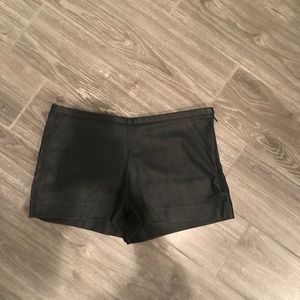 Faux leather shorts